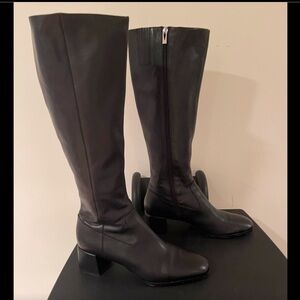 Via Spiga Tall Black Leather Boots